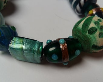 Chunky blue ankle bracelet