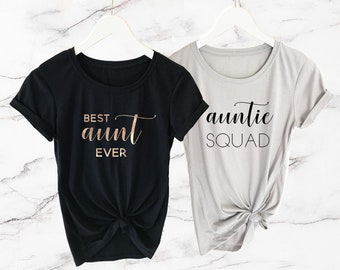 Aunt Squad Shirts Aunt Gifts from Niece Aunt Shirt Best Aunt Ever Shirt Baby Shower Shirt Auntie Squad Shirts (EB3249BBY) FITTED SHIRTS