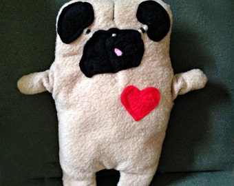 Rudy ~ The "Tongue Out" Pug Bummlie ~ Stuffing Free Dog Toy ~ Ready To Ship Today