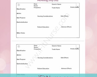 drug cards template