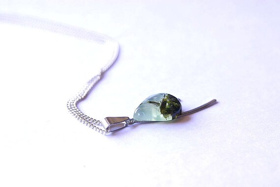 Natural Prehnite Jewelry, Gemstone Necklace, Pendant Cabochon, Healing Crystals, Prehnite Gift for Her, birthstone