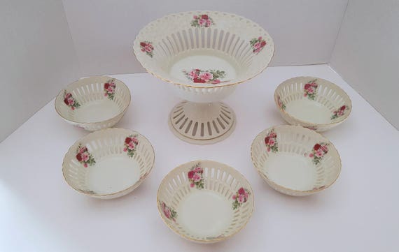 Formalities by Baum Brothers Rose Pierced China Bowl 6 Piece Formalities by Baum Brothers Rose Pierced China Bowl 6 Piece