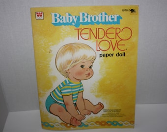 Whitman 1977 Baby Brother Tender Love Paper Doll Book Unused Uncut Vintage