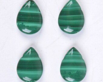 U2428 4pcs Genuine malachite teardrop pendant focal bead