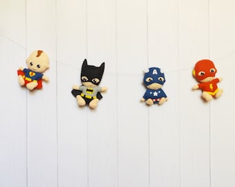 Superhero Garland Marvel Superhero Felt Bunting Superhero Nursery Decor Avengers Garland Superhero Decor Boys Room Batman Superman Flash