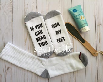 If You Can Read This, Rub My Feet, Personalized Men Funny Socks