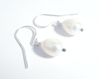 Sterling silver earrings with fresh water pearls