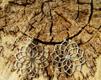 Flower Ethnic Indian Brass Earrings