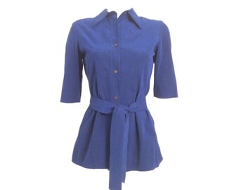 Vintage Halston Ultra Suede Blouse