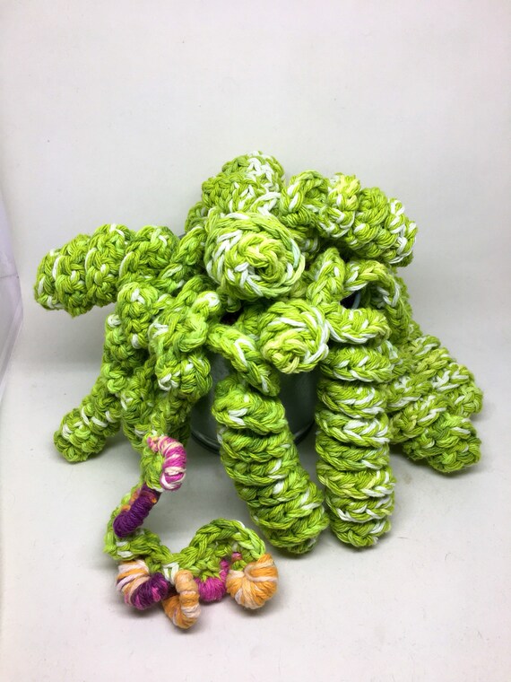 Hand crocheted viney succulent in its own little pot