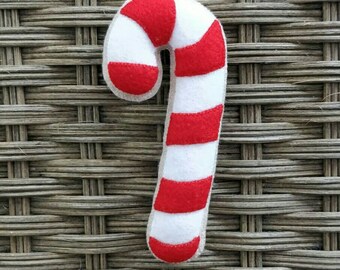 Felt christmas candy cane biscuit ornament
