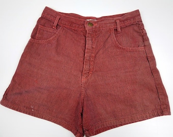 Vintage High Waisted Shorts, Women's High Waisted Denim Shorts, Grunge High Waisted Shorts, Retro High Waisted Shorts, Pinstriped Denim Shor