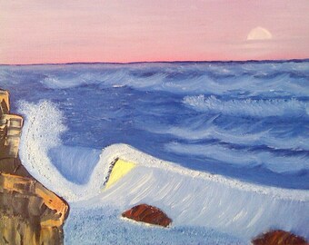 Oil Painting, Oil on Canvas, 9 x 12 Painting, Original Painting, Seascape Painting, Oil Painting, Home Decor, Wall Hanging, Seascape