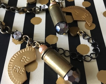 Best Friend Charm Bracelets, Matching BFF Bracelets, Bullet Charm Bracelet