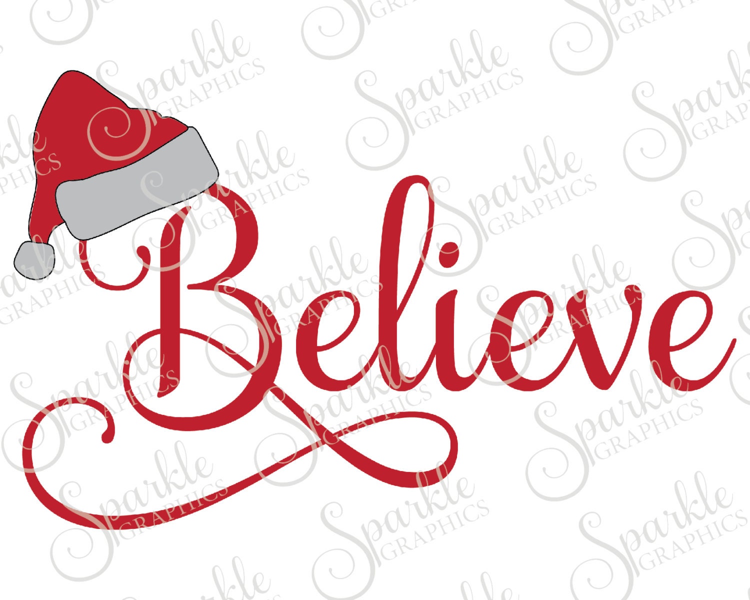 Believe Cut File Christmas SVG Hat Samantha Santa Christmas