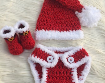Newborn Santa Outfit Newborn Christmas Photo Prop Newborn Santa Hat Baby Christmas Outfit Newborn Santa Costume Baby Santa Outfit Gift