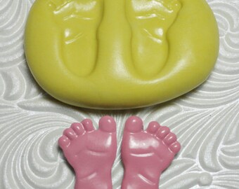 BABY FEET Mold Flexible Silicone Push Mold for Resin Wax Fondant Clay Fimo Ice 3001