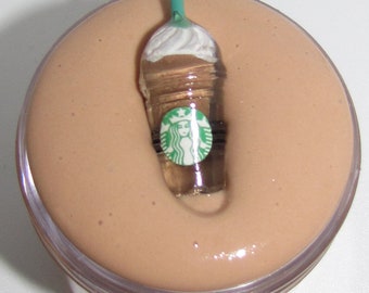 slime cappuccino starbucks coffee frappuccino inspired DAISO slime charm included scented