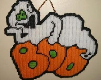 Boo Ghost Plastic Canvas Pattern