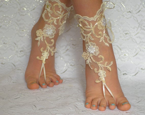 Bridesmaid gift, Lace sandals, Anklet Foot, Anklet Sandals, Lace Sandals, Bridal Sandals, Bridesmaid sandals, Beach Wedding Shoes 02