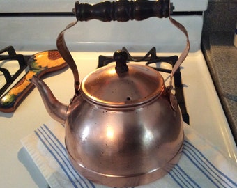 Vintage copper tea kettle