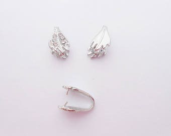 Bail set with Rhinestones, silver 19 mm x 10-11 mm. (9074997)
