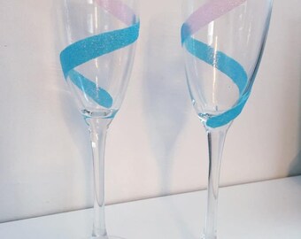 Champagne Flute Glitter Glass