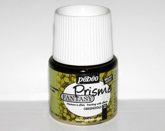 Pebeo Fantasy Prisme 35 Greengold honeycomb effect acrylic paint Opaque colours with textured effects pearlescent finish Ihappywhenyouhappy