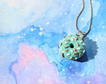 Doughnut Necklace | Donut Necklace | Doughnut Charm | Food Necklace | Food Charm | Miniature Food | Food Jewelry | Polymer Clay Food