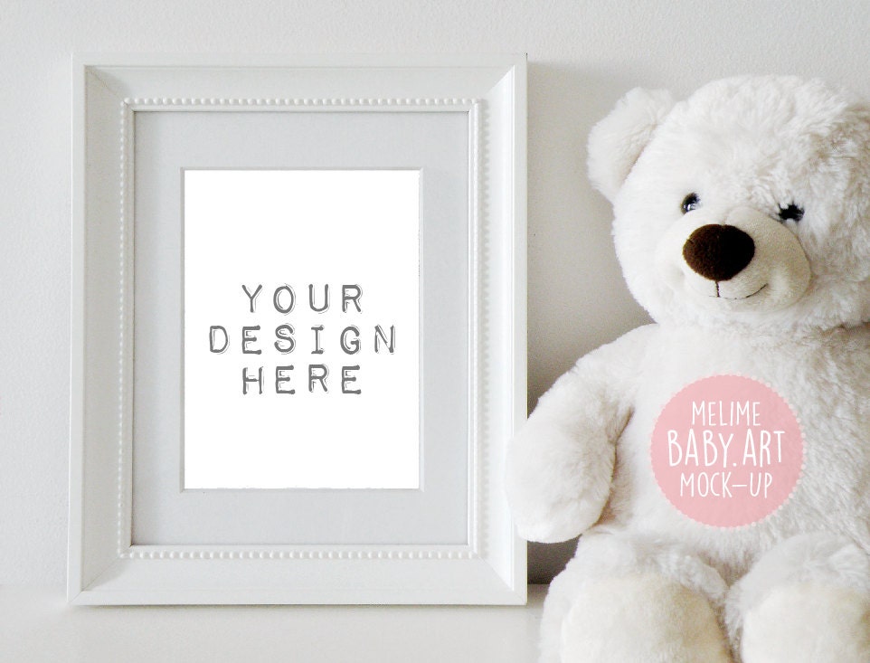 Baby Frame Mockup 8x10 Frame Mockup White Wood Frame Mockup