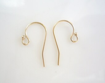 14K Gold filled hook earwires with 1mm Ball (10x20mm)