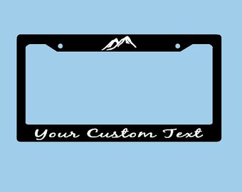 Mountains Custom License Plate Frame | Mountains License Plate Holder | Hiking Adventure License Plate Car Accessories License Plate Art