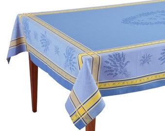 Senanque Bleu French Jacquard Tablecloth
