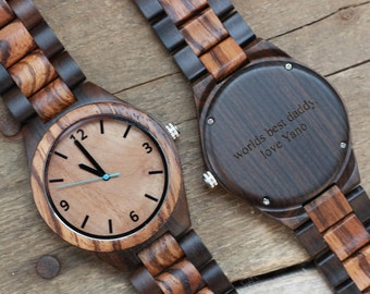Groomsmen Watches, Engraved Wood Watch, Mens Wooden Watch, Wood Watches for Men, Groomsmen Watchess for Dad, Engraved Graduation gift