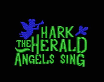 Hark The Herald Angels Sing Embroidery Designs - Instant Download Filled Stitches Design D1015