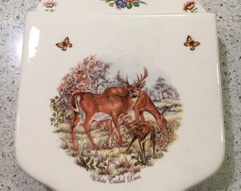 Vintage Ceramic Woodland Deer Letter Holder
