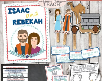 LDS Primary 6 Lesson 12:"Isaac and Rebekah" Lesson helps include Title Poster, Memory Game, Take home handout and much more!