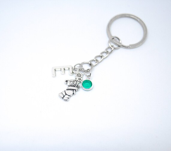 silver teddy bear keychain