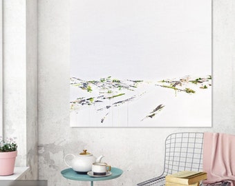 Large Original Minimalistic Landscape Contemporary Abstract Painting, acrylics on canvas