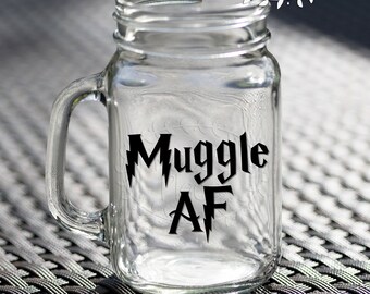 Muggle AF 16 oz Mason Jar w/ Handle