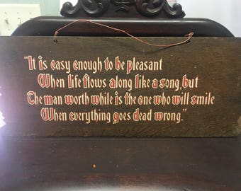 Vintage wooden painted sign