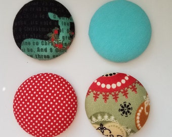 Cute gift for her fridge refrigerator fabric button magnets set for co worker office gift Christmas magnets