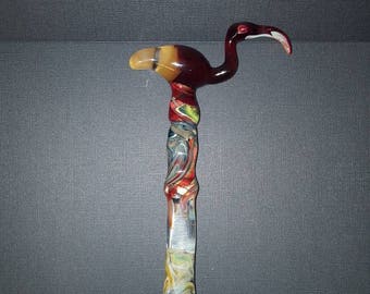 Thoth Egyptian Ibis Glass Talking Stick