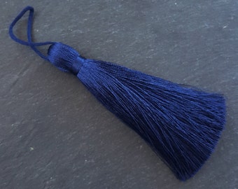 Extra Large Thick Navy Thread Tassels - 4.4 inches - 113mm - 1 pc