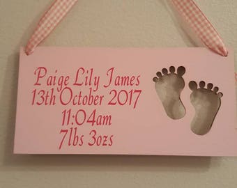 Baby Birth details plaque