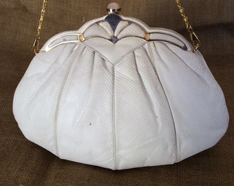Genuine vintage JUDITH LEIBER karung pleated purse with chain link strap