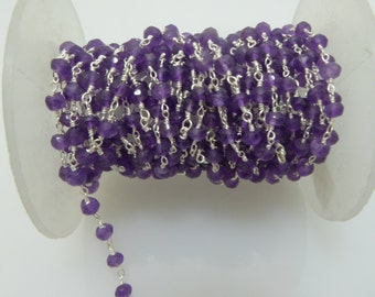 natural amethyst rosary chain