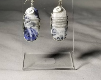 Dangle Earrings, Handmade Earrings, Sodalite, Sodalite Earrings, Sodalite Jewelry, Silver Earrings, Unique Earrings, One of a Kind Jewelry