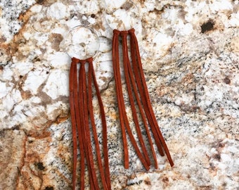 Sueded Copper Fringe Earrings