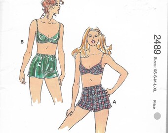 Uncut Pattern Kwik Sew - Vintage Sewing Pattern - Misses BRA & BOXER SHORTS - All Sizes - xs, s, m, l, xl - Easy Kerstin Martensson Design